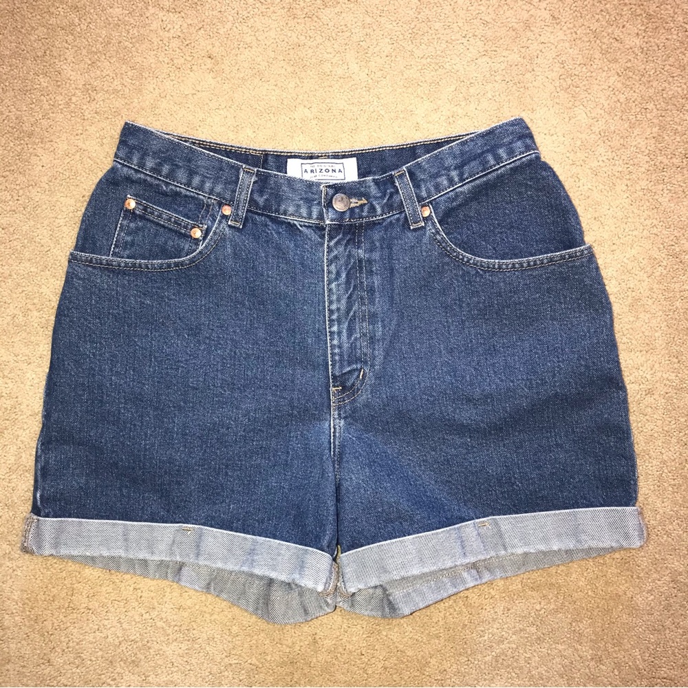 Vintage Arizona High Waist Denim Shorts Size 11 Blue Jean y2k Festival Cotton